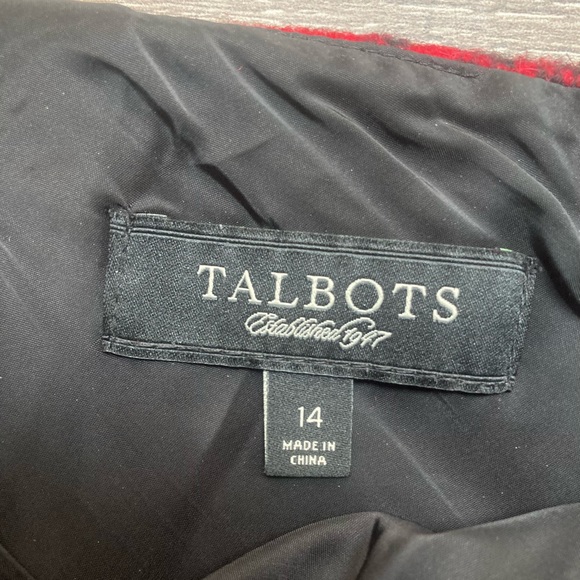 Talbots Red and Black Plaid Wool Blend Skirt Size 14 - Picture 2 of 3